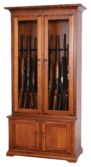 Rifles in cabinet