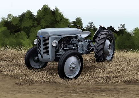 Vintage gray tractor