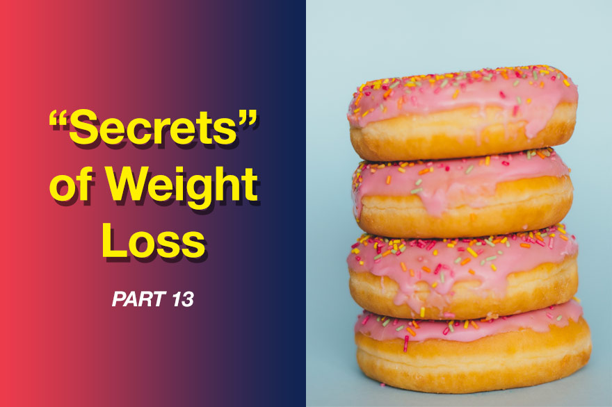 Stack of donuts and title graphic